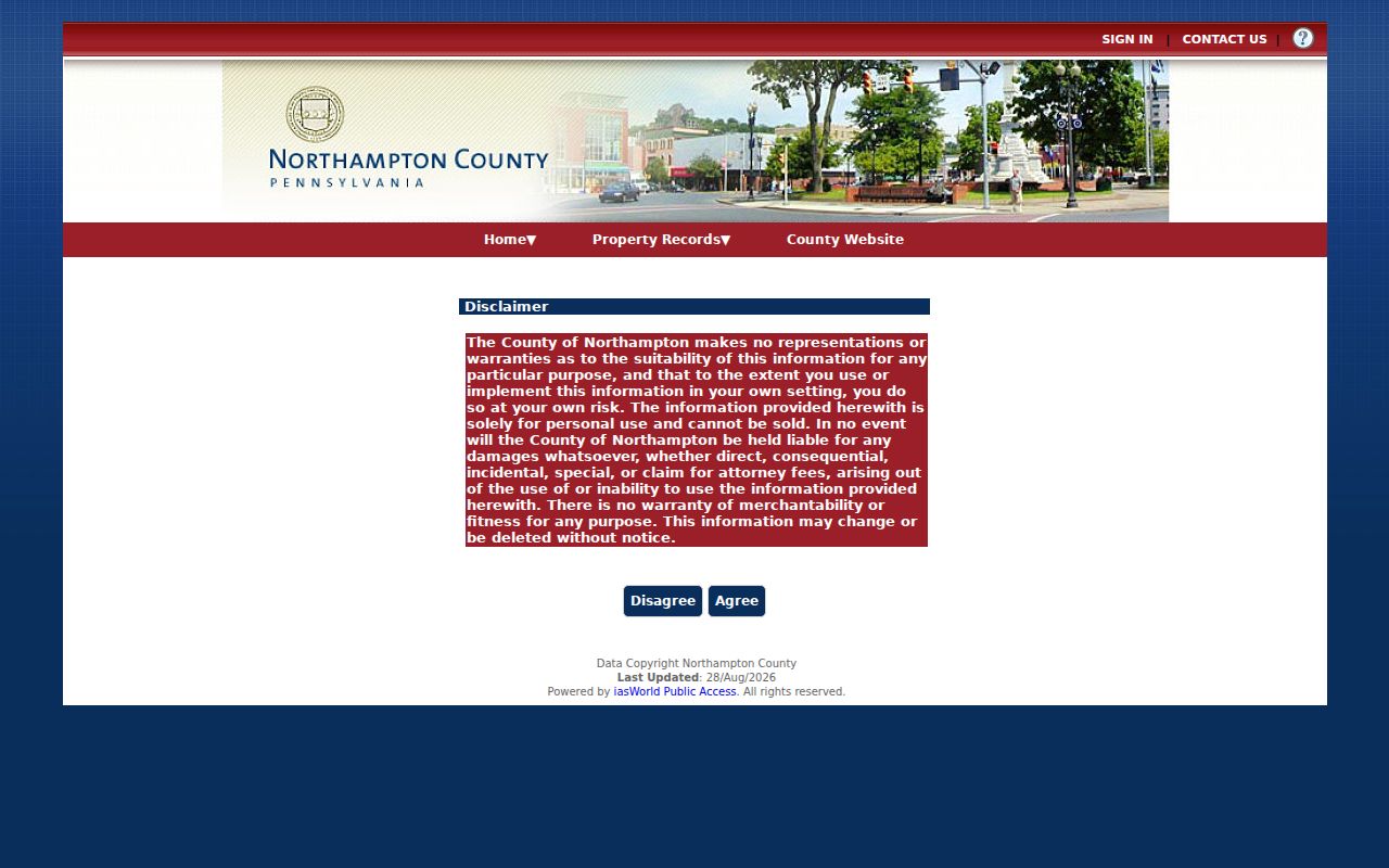 Palmer Township residents directory county property-record search screen