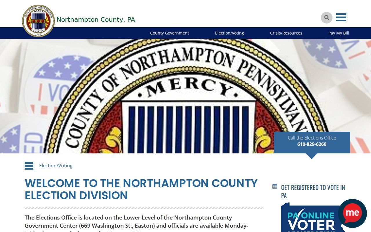 Palmer Township neighbors Northampton County elections contact page