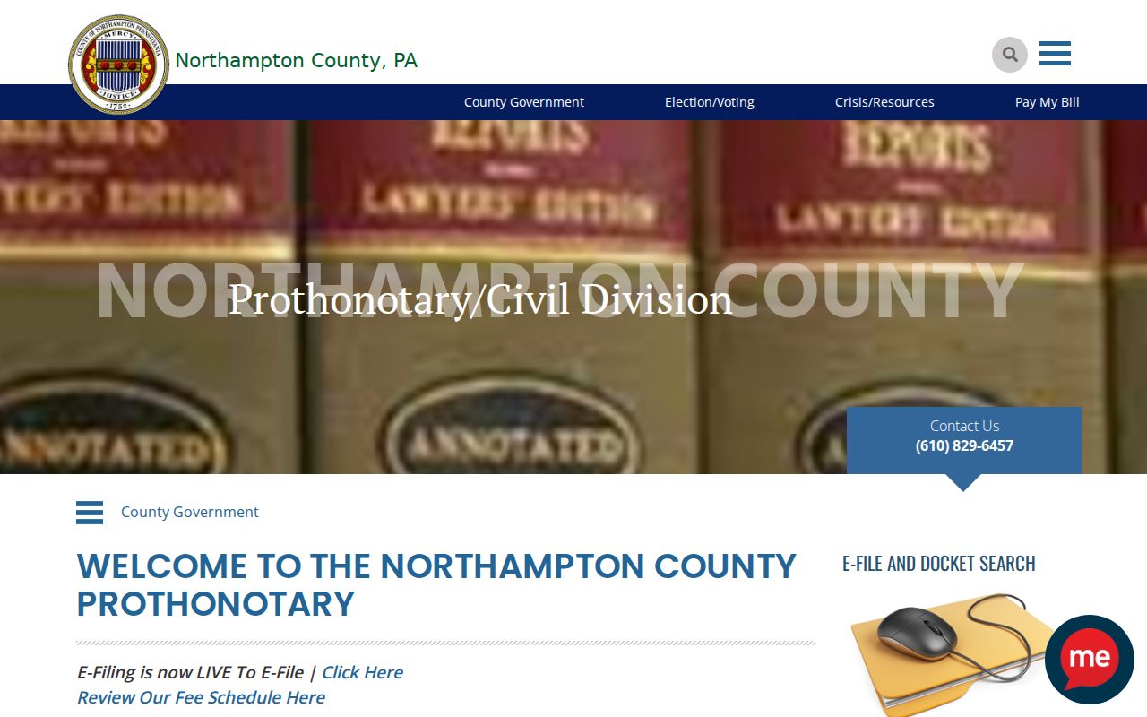 Palmer Township neighbors Northampton County Prothonotary civil records page
