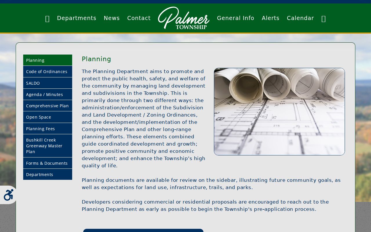 Palmer Township street directory township planning records