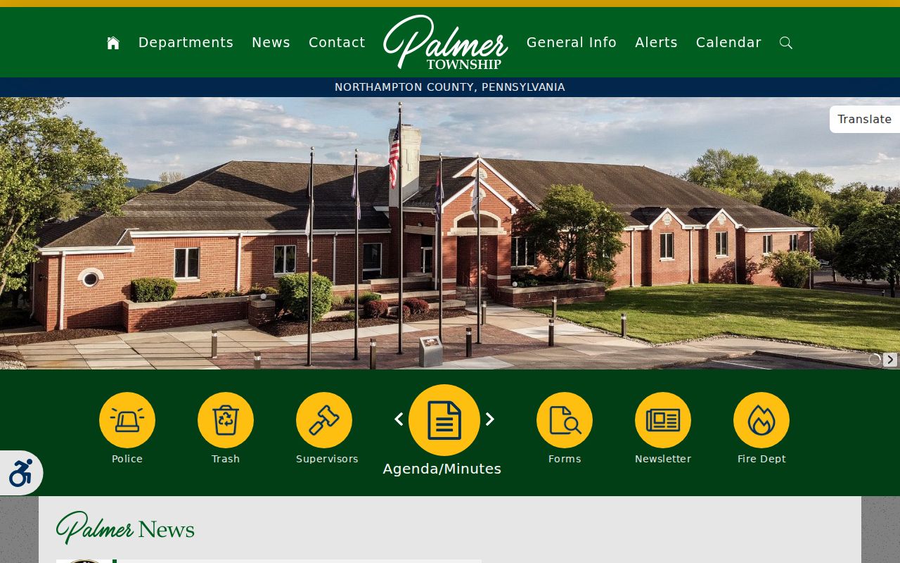 Palmer Township ZIP code directory official township home page